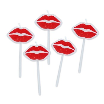 Lumanare decorativa Photo Booth Buze 5 cm 5 buc/set Big Party Lumanare decorativa Photo Booth Buze 5 cm 5 buc/set Big Party