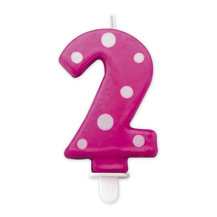 Lumanare Pois Fuxia Nr. 2 Big Party