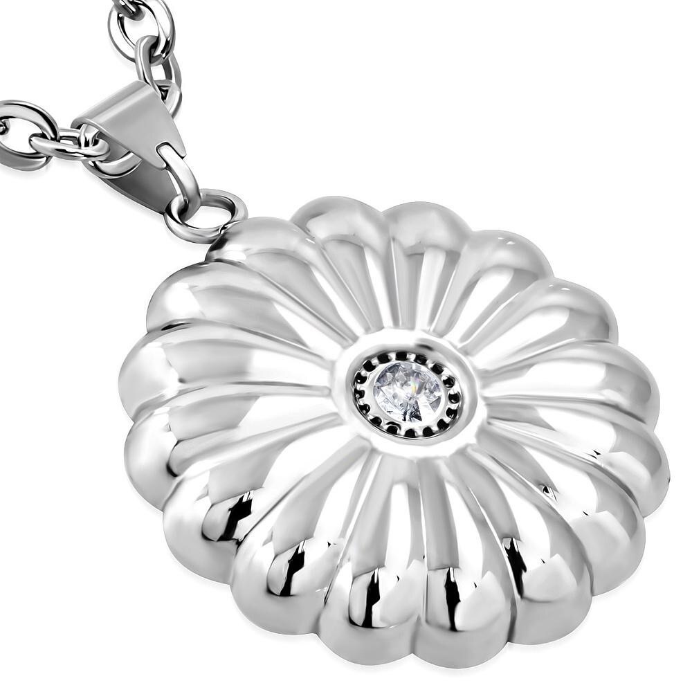 Pandant otel inox floare - BeSpecial Argintiu