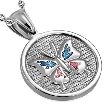 Pandant otel inox cu fluturas - BeSpecial Argintiu Pandant otel inox cu fluturas - BeSpecial Argintiu