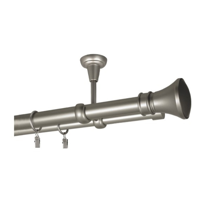 Galerie dubla Luxor ,suport tavan, grosime 25 si 19mm, crom mat, 180 cm