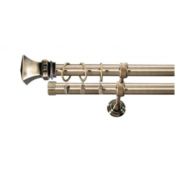 Galerie dubla Verona, grosime 25 si 19mm, aur antic, 180 cm Galerie dubla Verona, grosime 25 si 19mm, aur antic, 180 cm