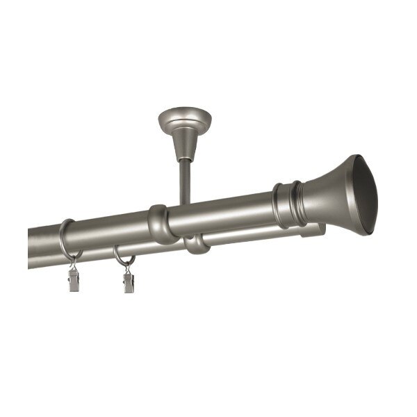 Galerie dubla Luxor, suport tavan, grosime 25 si 19mm, crom mat, 160 cm