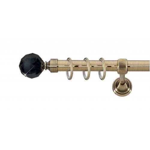 Galerie simpla Kula Crystal Negru, grosime 19mm, aur antic, 160 cm