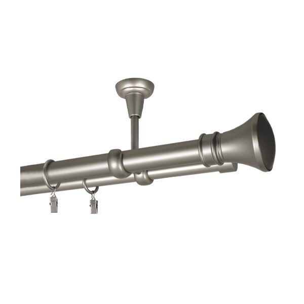 Galerie dubla Luxor, suport tavan, grosime 25 si 19mm, crom mat, 200 cm