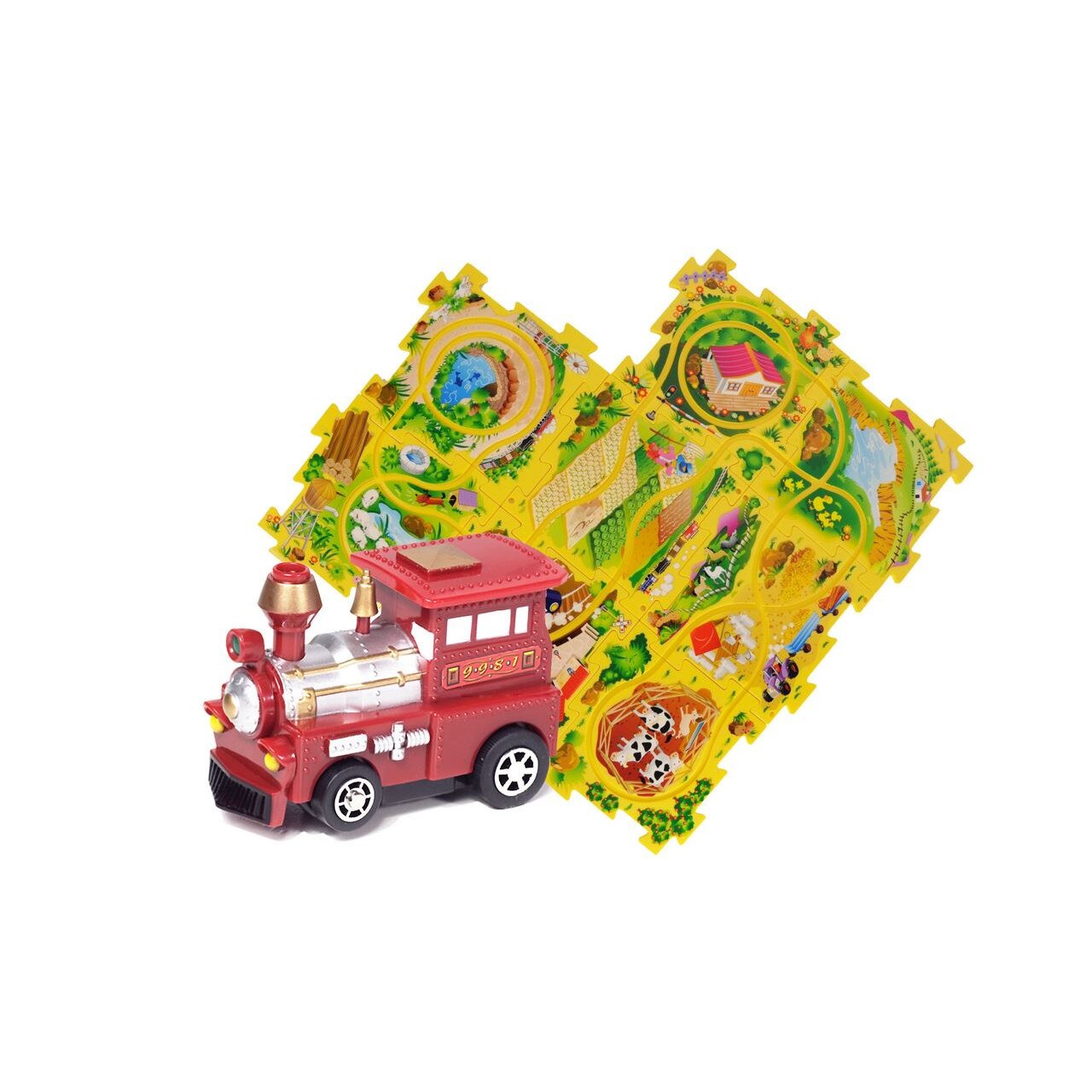 Puzzle Pilot - set de construit circuit cu locomotiva