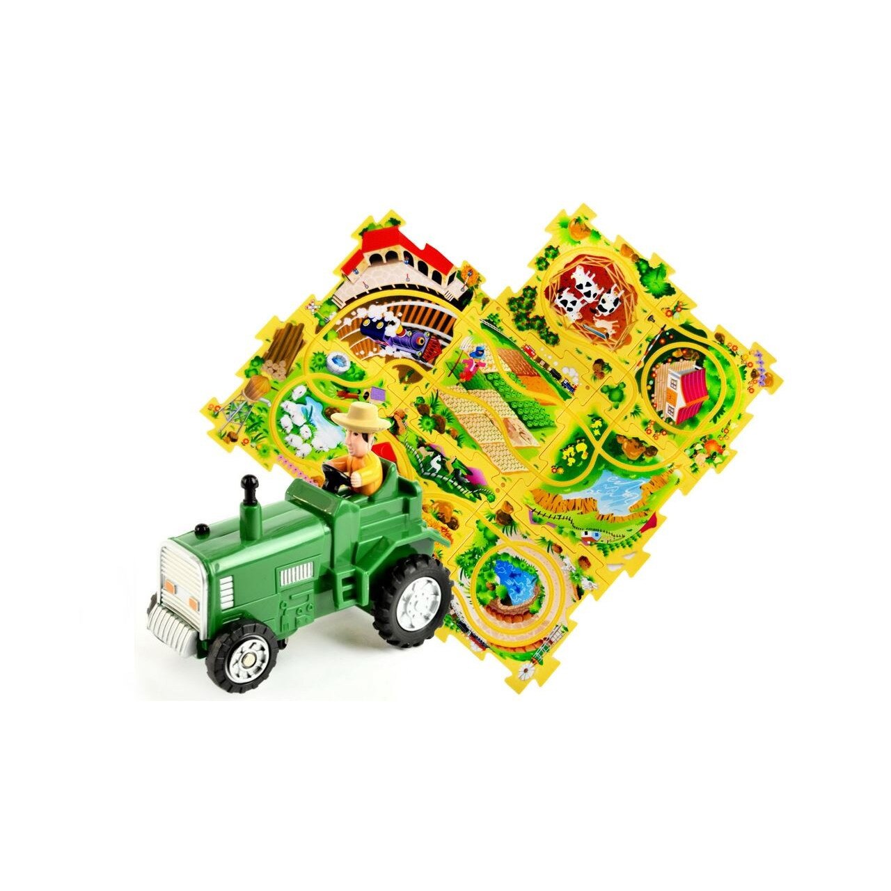 Set de construit circuit cu tractor - Puzzle Pilot