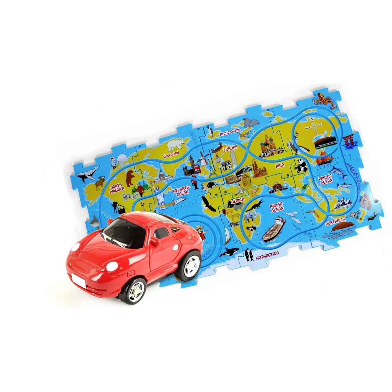 Set de construit circuit cu masina sport - Puzzle Pilot