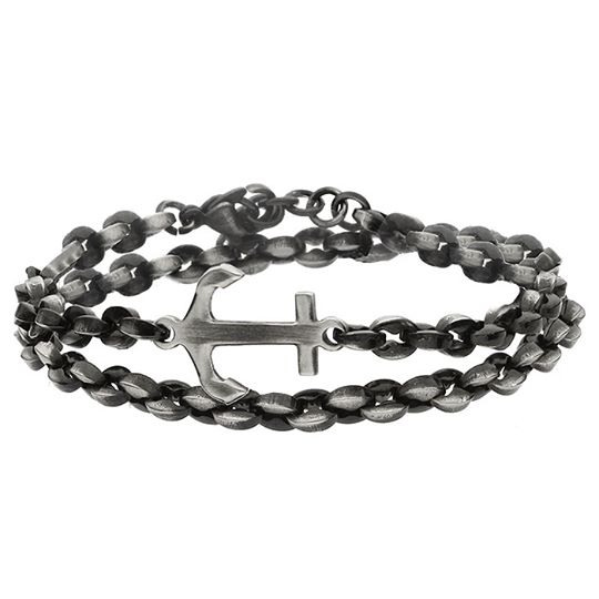 Bratara Manoki barbati BA625 gri inchis