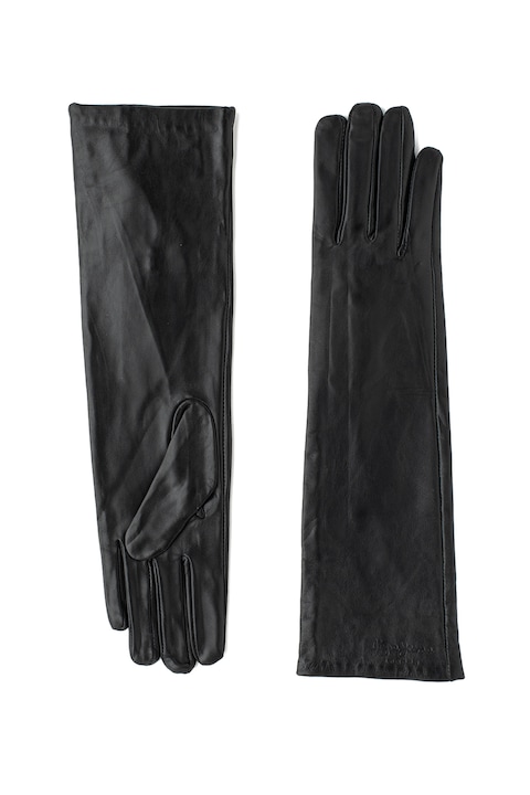 Pepe Jeans London, Phedra hosszú bőrkesztyű, Fekete, M Standard