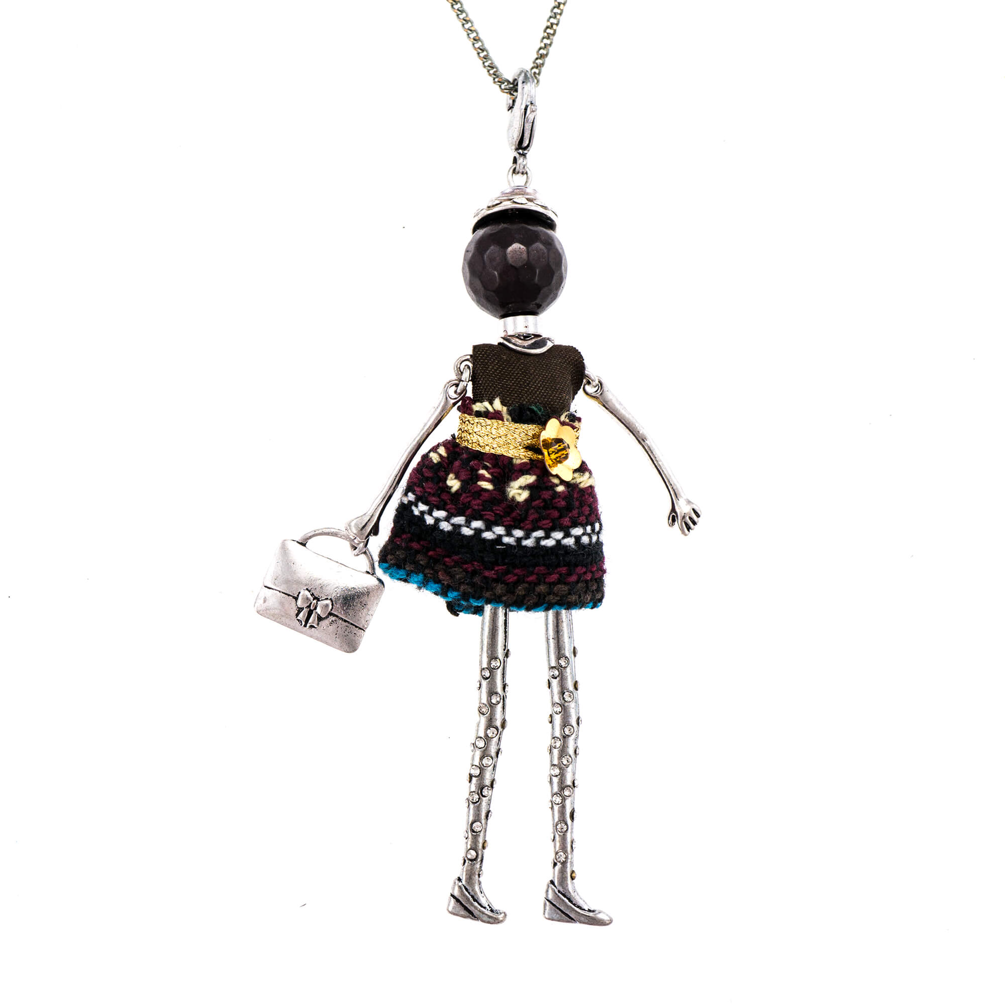 Pandantiv cu lant Bambola in Stile Kathmandu-Brown, Pret-a-porter Style by Roxannes - Bambole Milanesi, Maro 42416-Brown