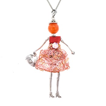 Pandantiv cu lant Bambola in Stile Los Angeles-Orange, Haute Couture Style by Roxannes - Bambole Milanesi, Portocaliu 42228-Orange Pandantiv cu lant Bambola in Stile Los Angeles-Orange, Haute Couture Style by Roxannes - Bambole Milanesi, Portocaliu 42228-Orange