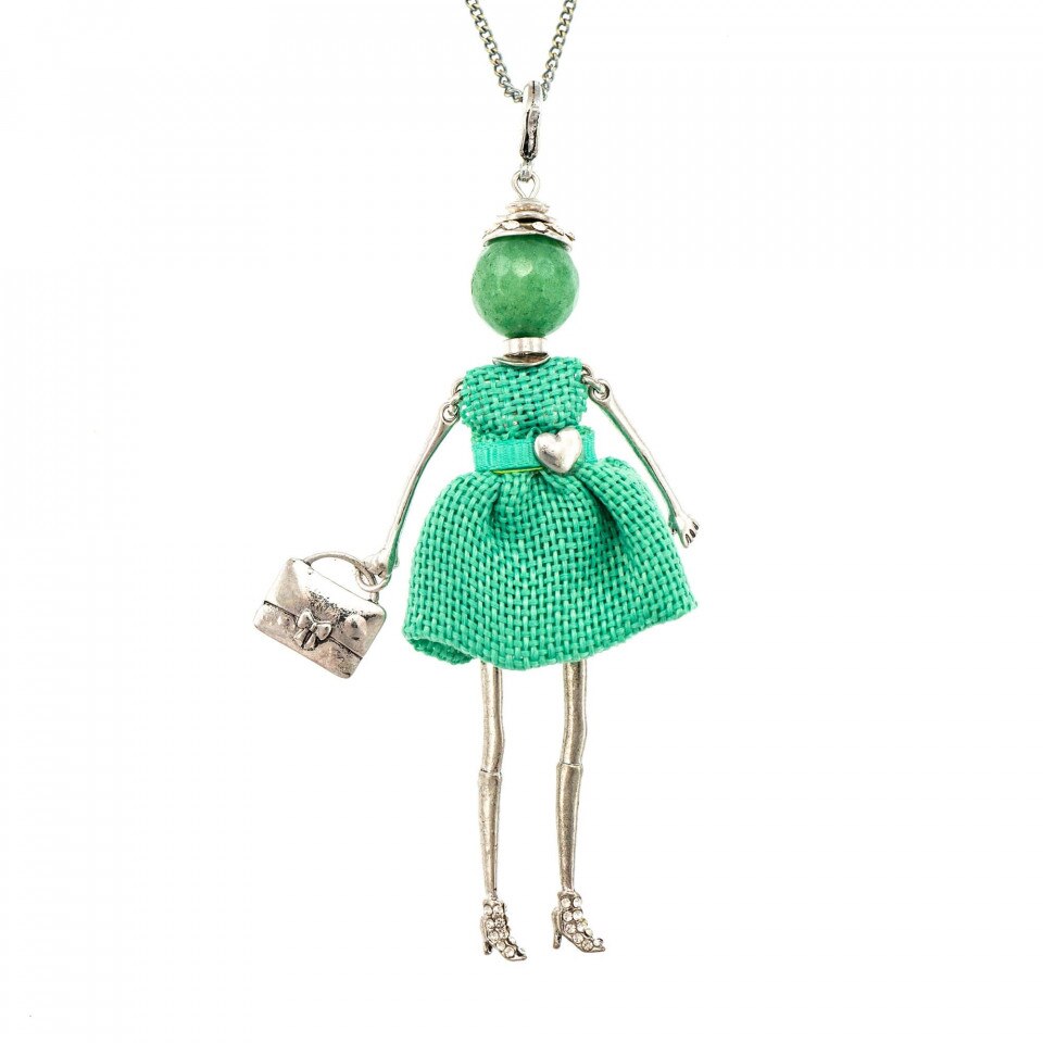 Pandantiv cu lant Bambola in Stile Dordrecht-Green, Pret-a-porter Style by Roxannes - Bambole Milanesi, Verde 42418-Green