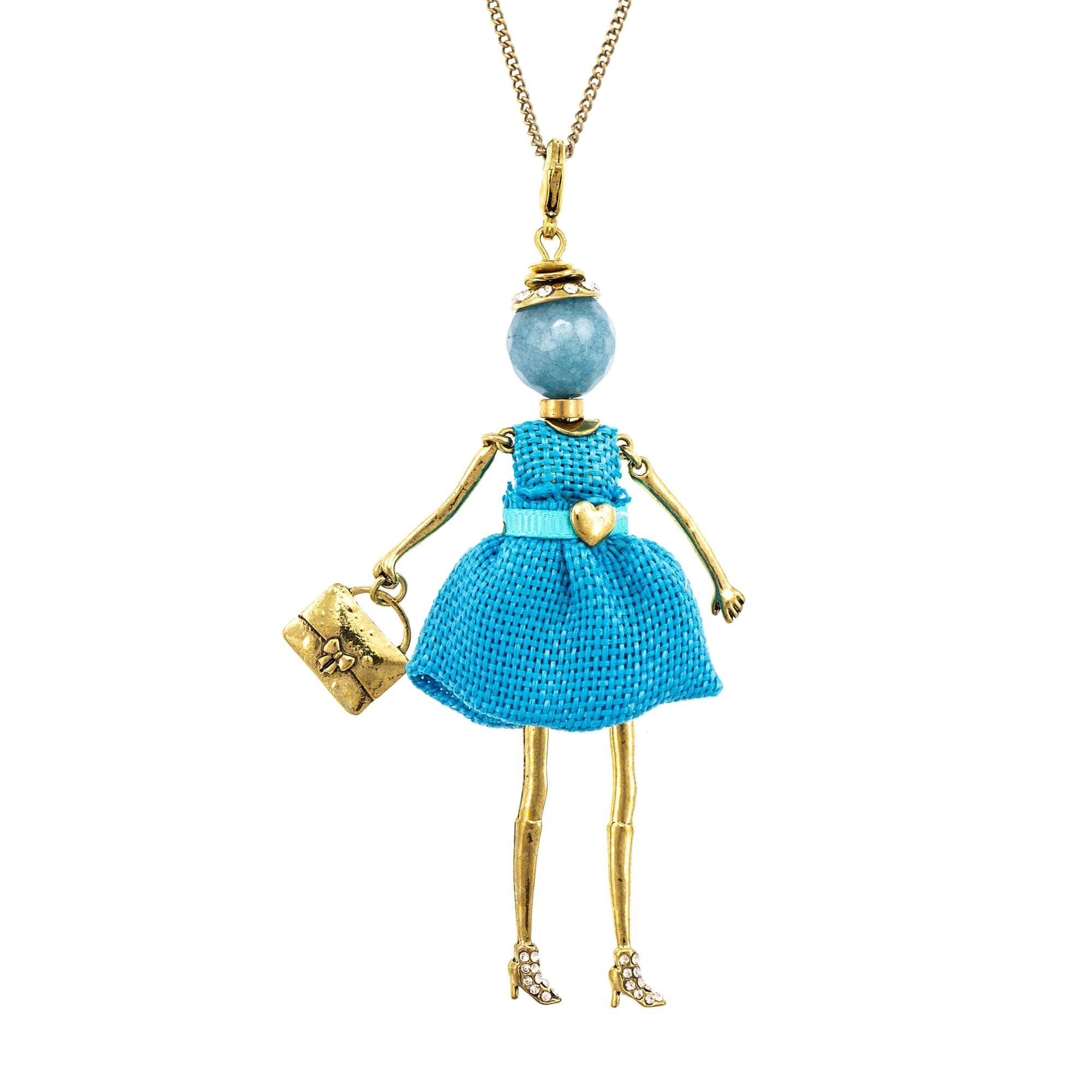 Pandantiv cu lant Bambola in Stile Dordrecht-Blue, Pret-a-porter Style by Roxannes - Bambole Milanesi, Albastru 42418-Blue