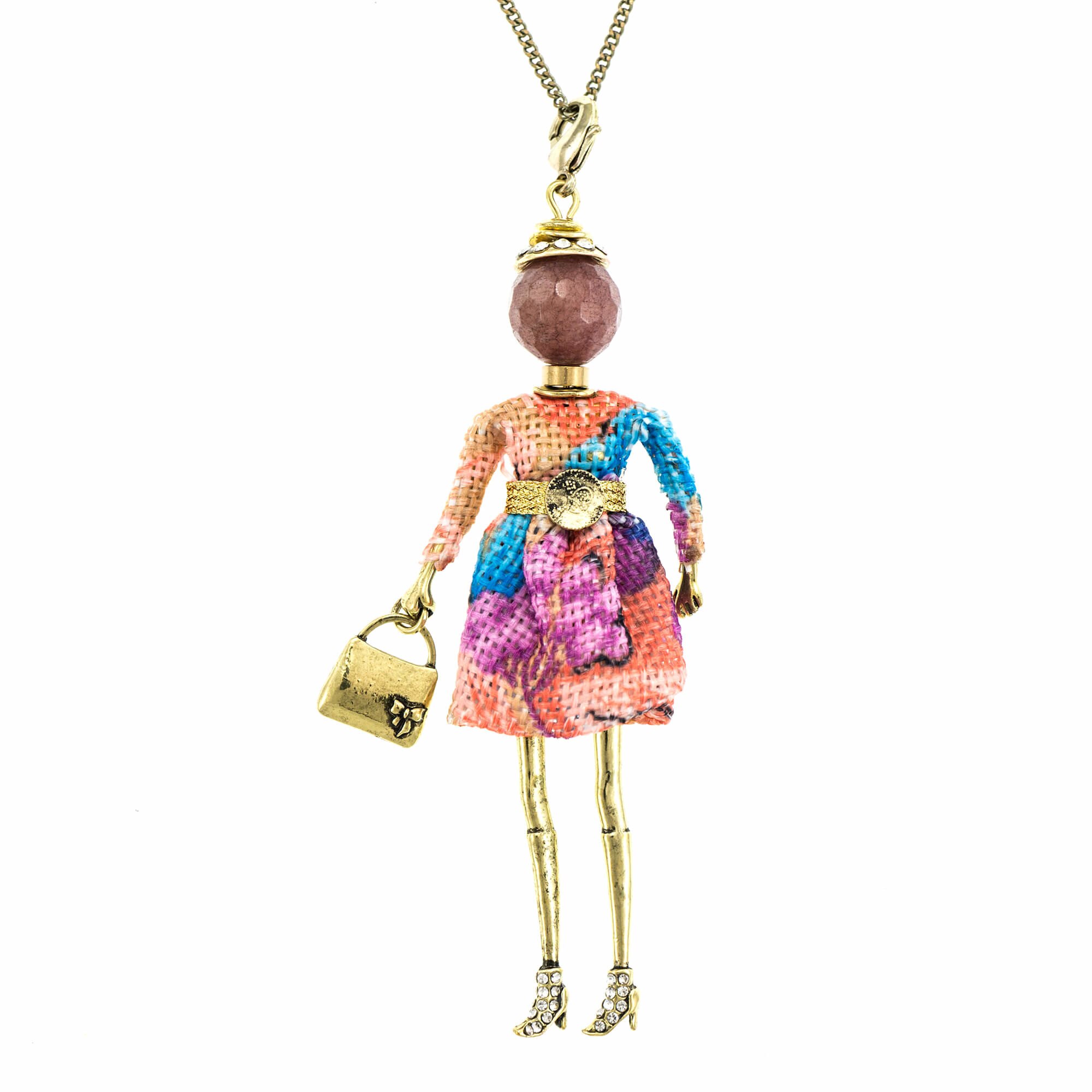 Pandantiv cu lant Bambola in Stile Veronese-Brown, Haute Couture Style by Roxannes - Bambole Milanesi, Maro 43665-Brown