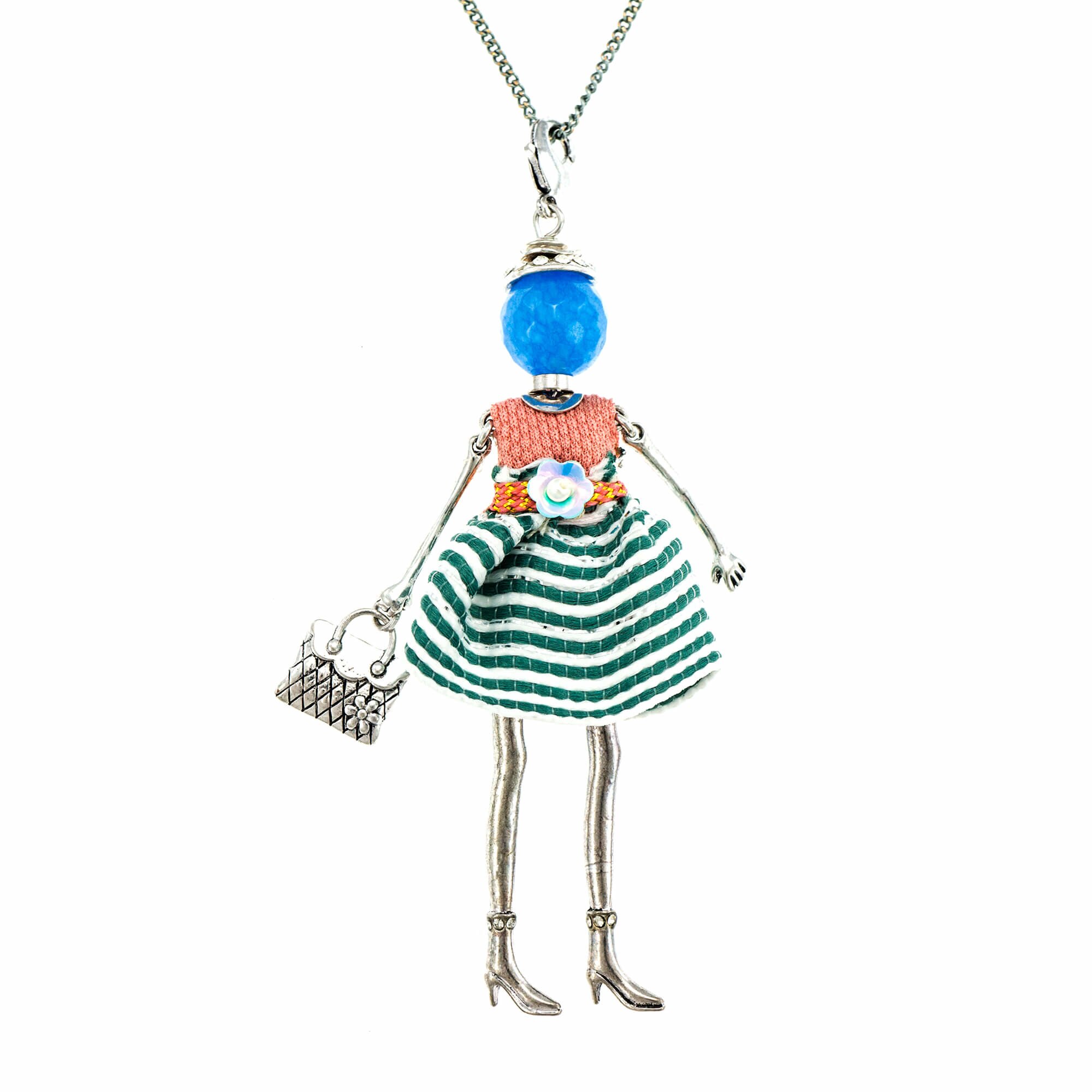 Pandantiv cu lant Bambola in Stile Rimini-Blue, Pret-a-porter Style by Roxannes - Bambole Milanesi, Albastru 41805-Blue