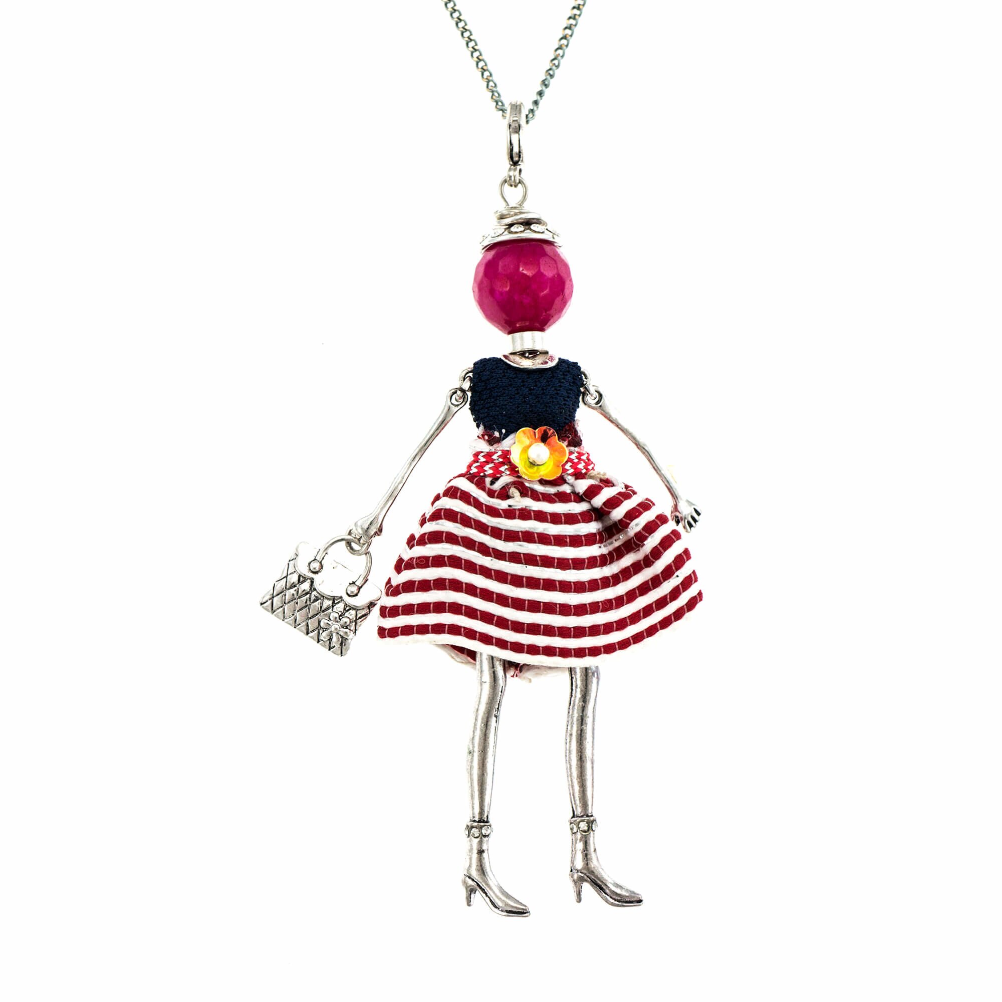 Pandantiv cu lant Bambola in Stile Rimini-Red, Pret-a-porter Style by Roxannes - Bambole Milanesi, Rosu 41805-Red