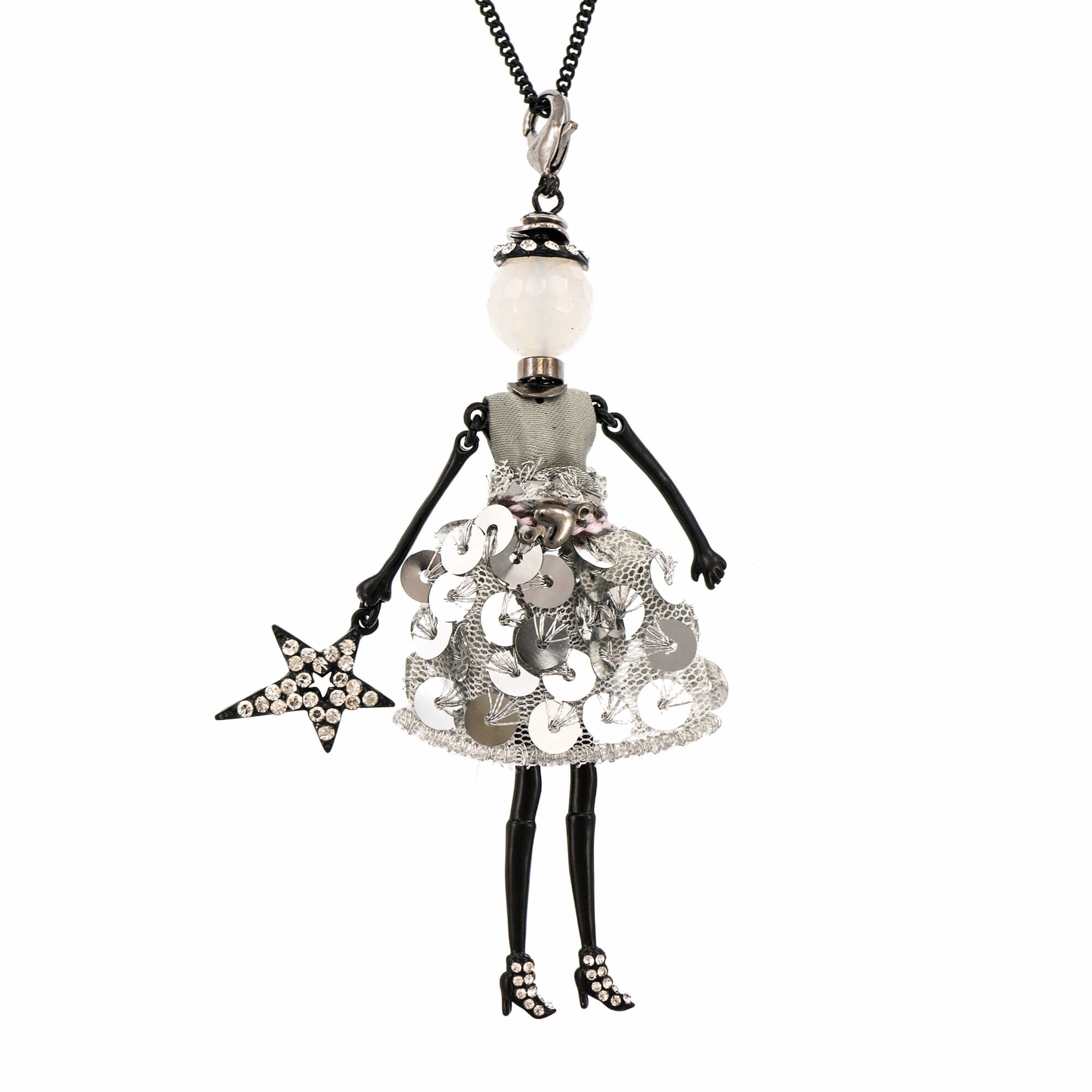 Pandantiv cu lant Bambola in Stile Dubai-Black, Haute Couture Style by Roxannes - Bambole Milanesi, Opal 42354-Black