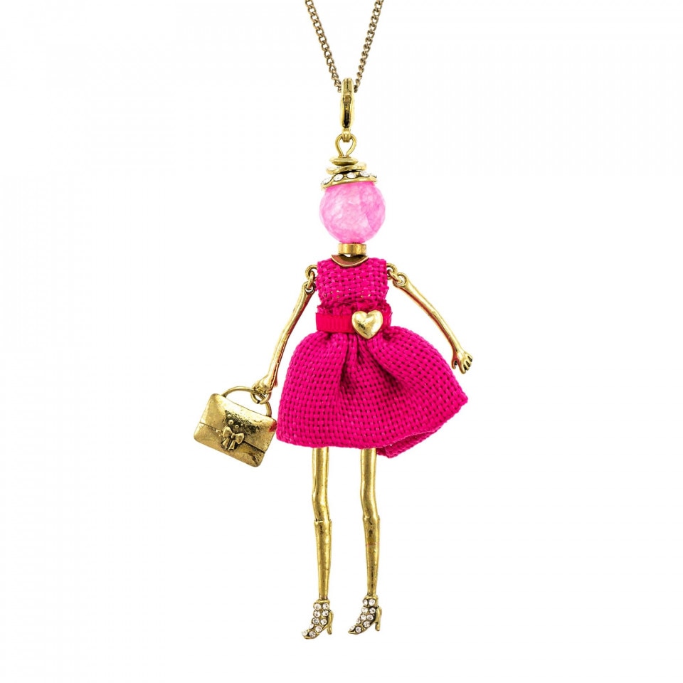 Pandantiv cu lant Bambola in Stile Dordrecht-Pink, Pret-a-porter Style by Roxannes - Bambole Milanesi, Roz 42418-Pink