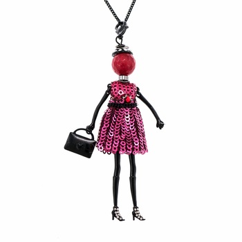 Pandantiv cu lant Bambola in Stile Beverly Hills - Black-Red, Pret-a-porter Style by Roxannes - Bambole Milanesi, Rosu 42530-Black-Red Pandantiv cu lant Bambola in Stile Beverly Hills - Black-Red, Pret-a-porter Style by Roxannes - Bambole Milanesi, Rosu 42530-Black-Red