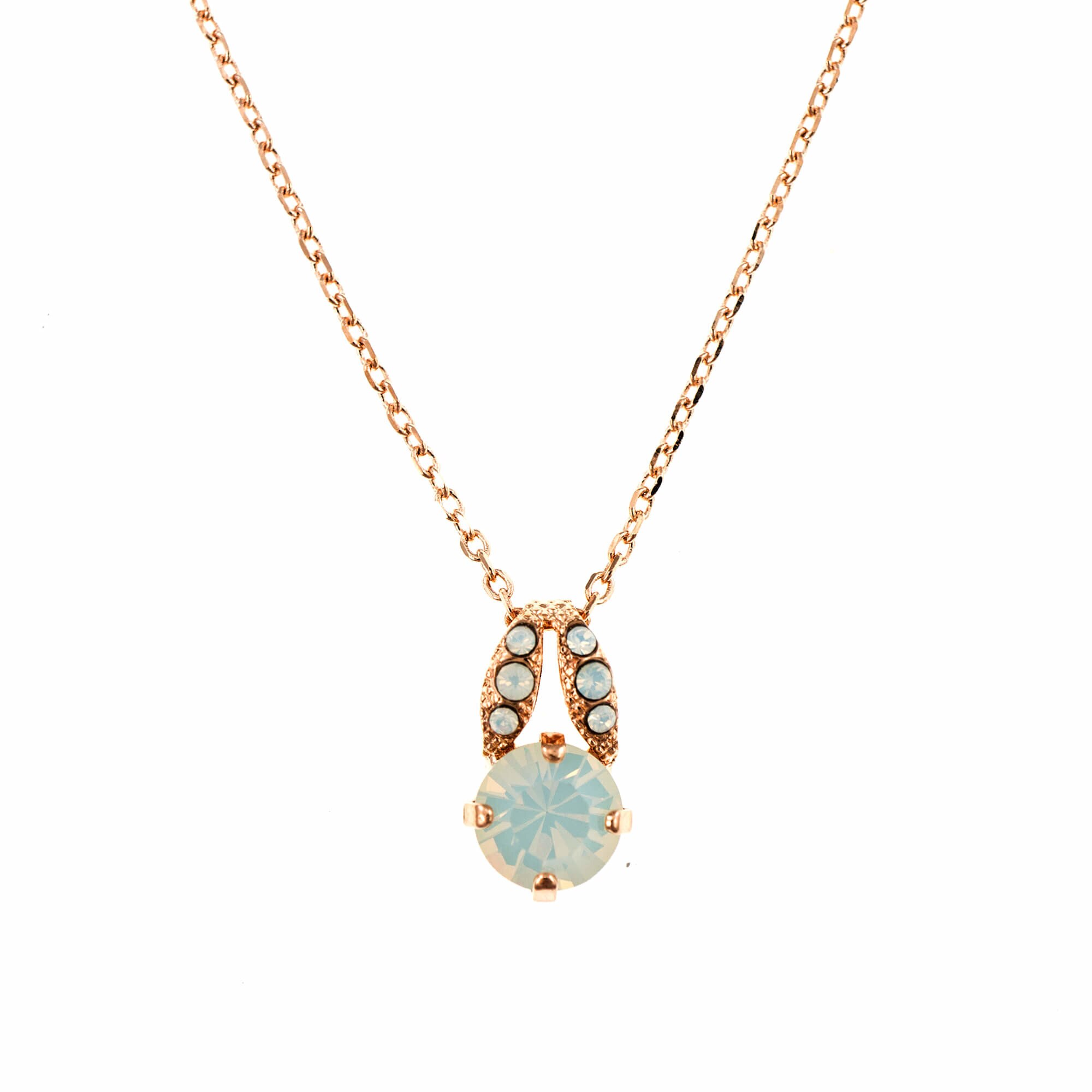 Pandantiv cu lant placat cu Aur roz de 24K, Cristale, Casablanca by Roxannes - Mariana Jewellery, Alb 5252-234234RG