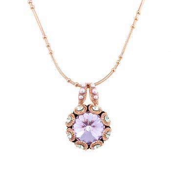 Pandantiv cu lant placat cu Aur roz de 24K, Cristale, Iris by Roxannes - Mariana Jewellery, Lavanda 5070-1327RG Pandantiv cu lant placat cu Aur roz de 24K, Cristale, Iris by Roxannes - Mariana Jewellery, Lavanda 5070-1327RG