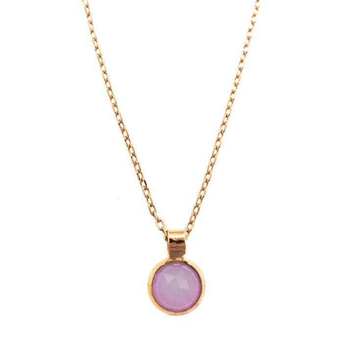 Pandantiv cu lant placat cu Aur roz de 24K, Cristale Swarovski si Pietre semipretioase, Natural Stones by Roxannes - Mariana Jewellery