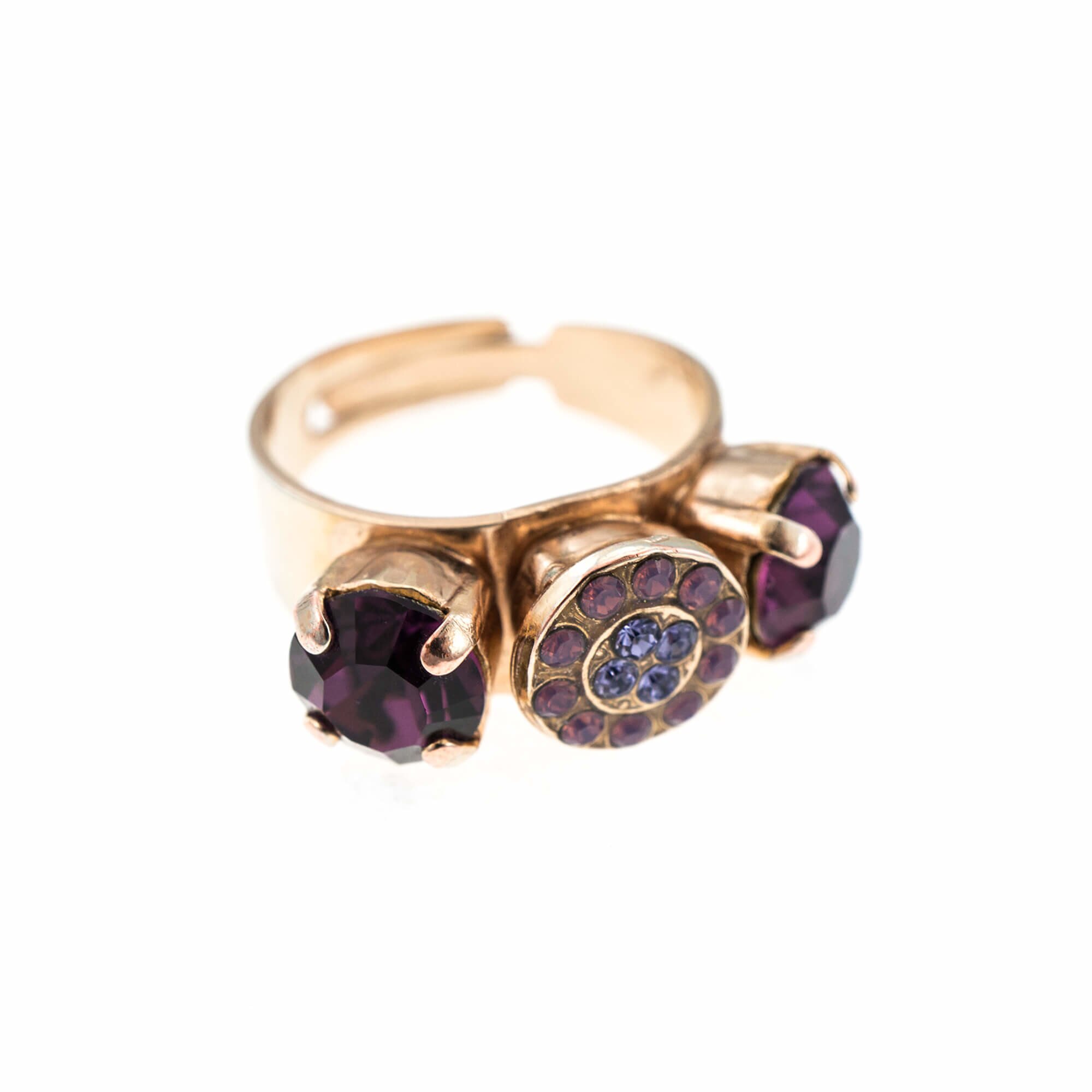 Inel placat cu Aur roz de 24K, Cristale, Bohemian Rhapsody by Roxannes - Mariana Jewellery, Mov 7025-20453RG