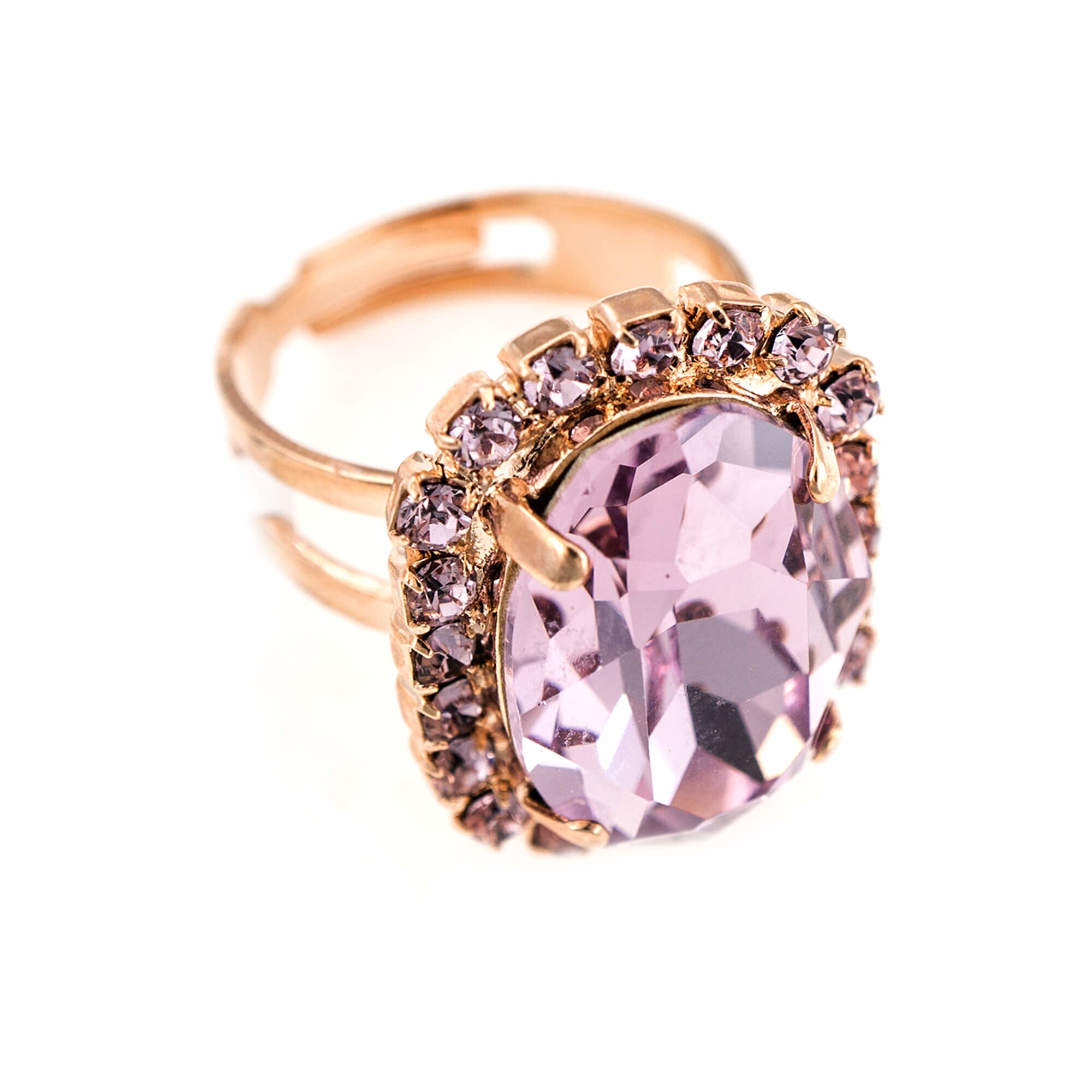 Inel placat cu Aur roz de 24K, Cristale, Elizabeth by Roxannes - Mariana Jewellery, Mov 7090/1-212212RG6