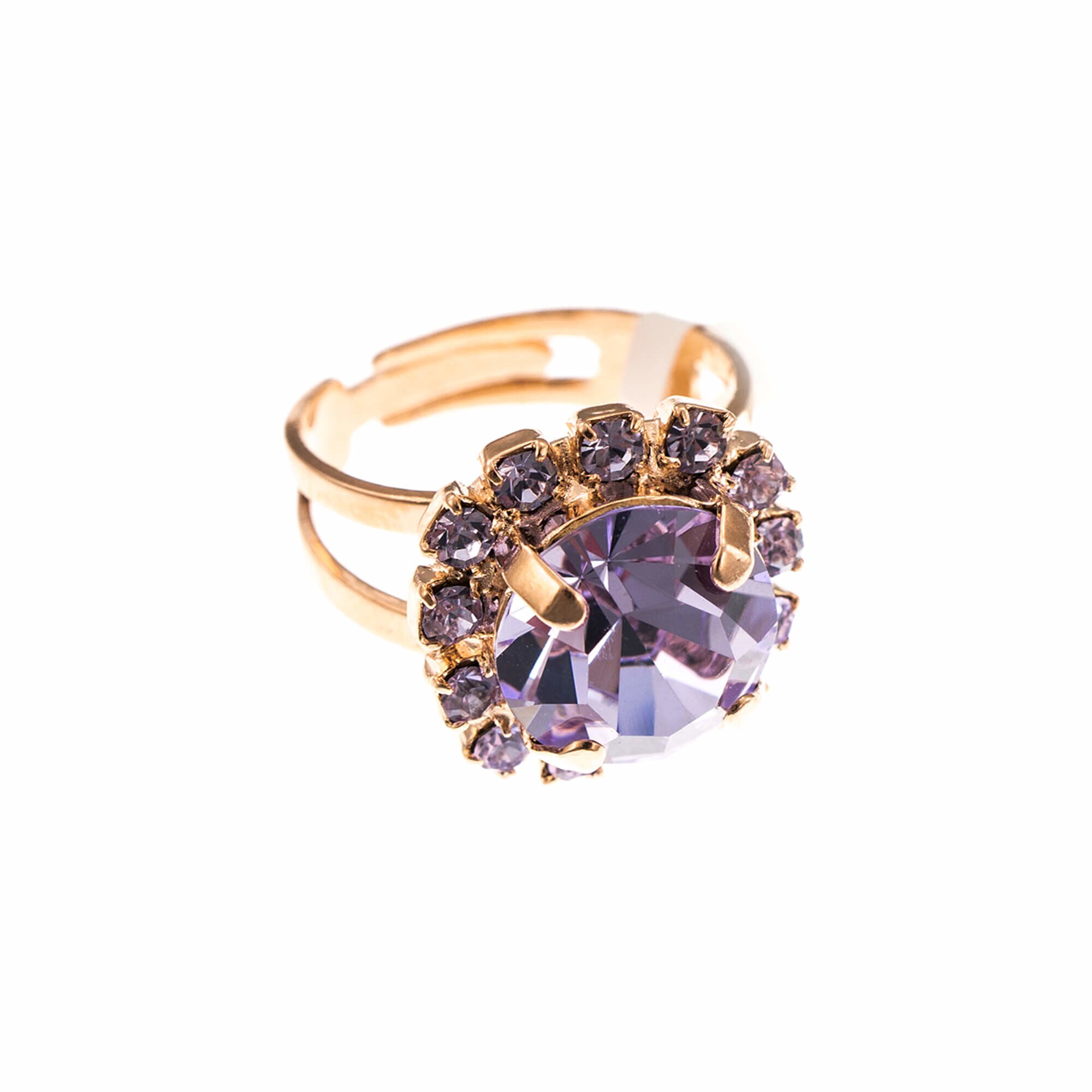 Inel placat cu Aur roz de 24K, Cristale, Violet - Colors by Roxannes - Mariana Jewellery, Mov 7137/1-371371RG