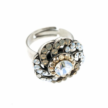 Inel placat cu Argint 925, Cristale, Champagne and Caviar by Roxannes - Mariana Jewellery, Cristal Transparent/Bej 7526/1-391100SP Inel placat cu Argint 925, Cristale, Champagne and Caviar by Roxannes - Mariana Jewellery, Cristal Transparent/Bej 7526/1-391100SP