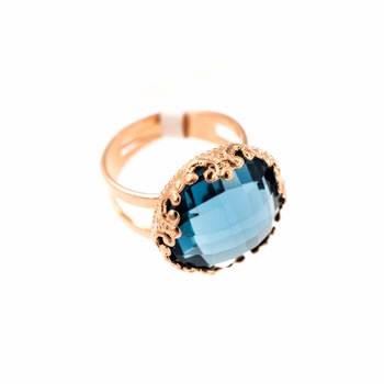 Inel placat cu Aur roz de 24K, Cristale, Mood Indigo by Roxannes - Mariana Jewellery, Albastru 7220-266ARG Inel placat cu Aur roz de 24K, Cristale, Mood Indigo by Roxannes - Mariana Jewellery, Albastru 7220-266ARG