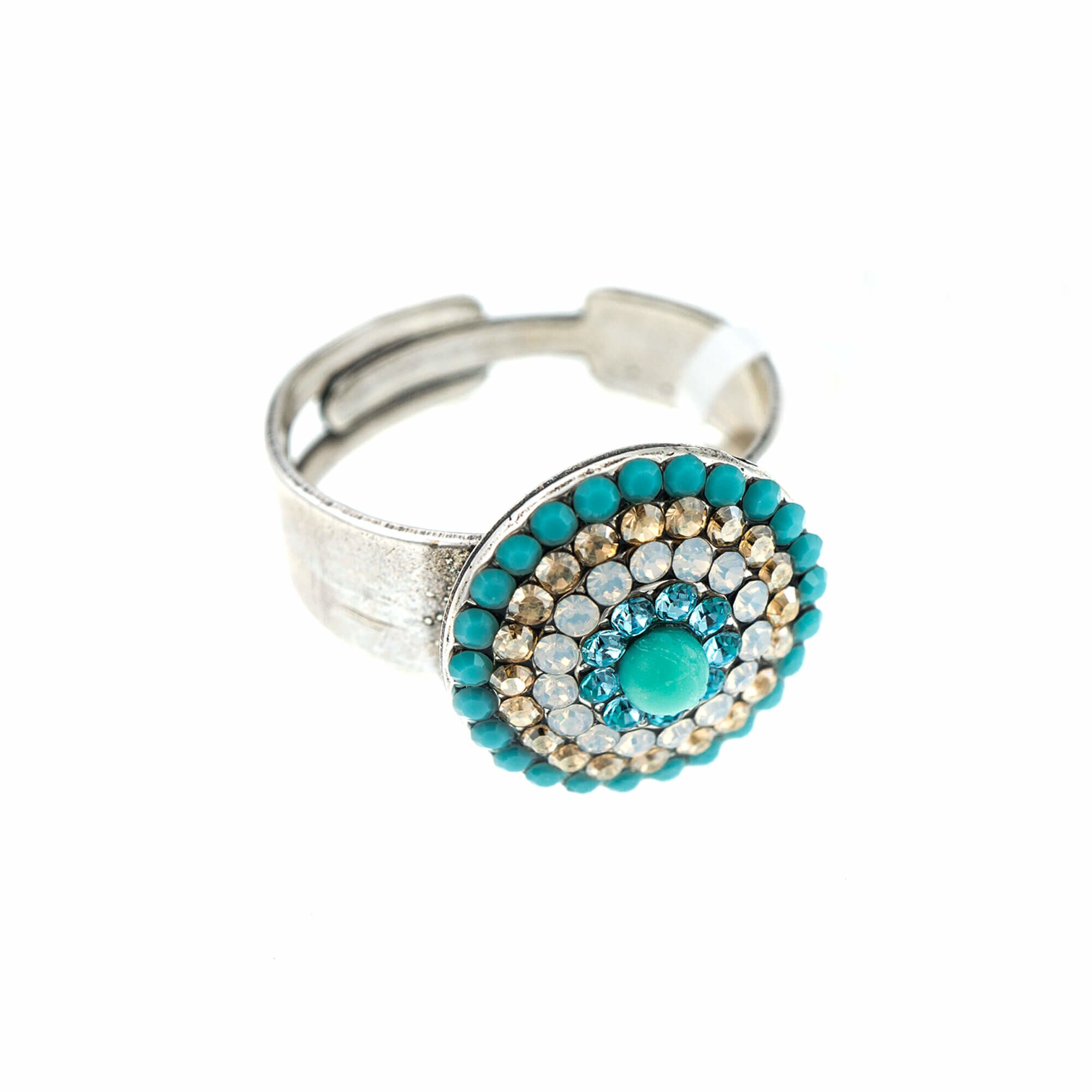 Inel placat cu Argint 925, Cristale, Sapphire Sky by Roxannes - Mariana Jewellery, Albastru/Alb 7193-807SP
