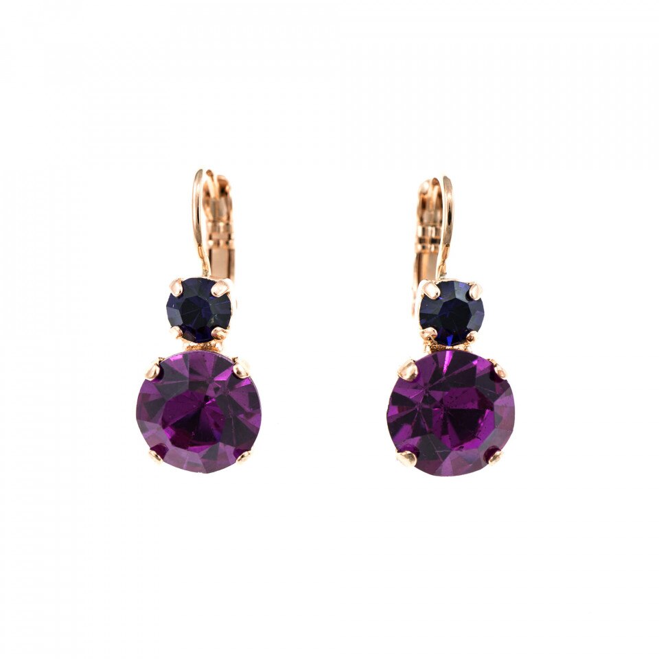 Cercei placati cu Aur roz de 24K, Cristale Swarovski, Xenia - Odyssey by Roxannes - Mariana Jewellery, Multicolor 1062-1091RG6