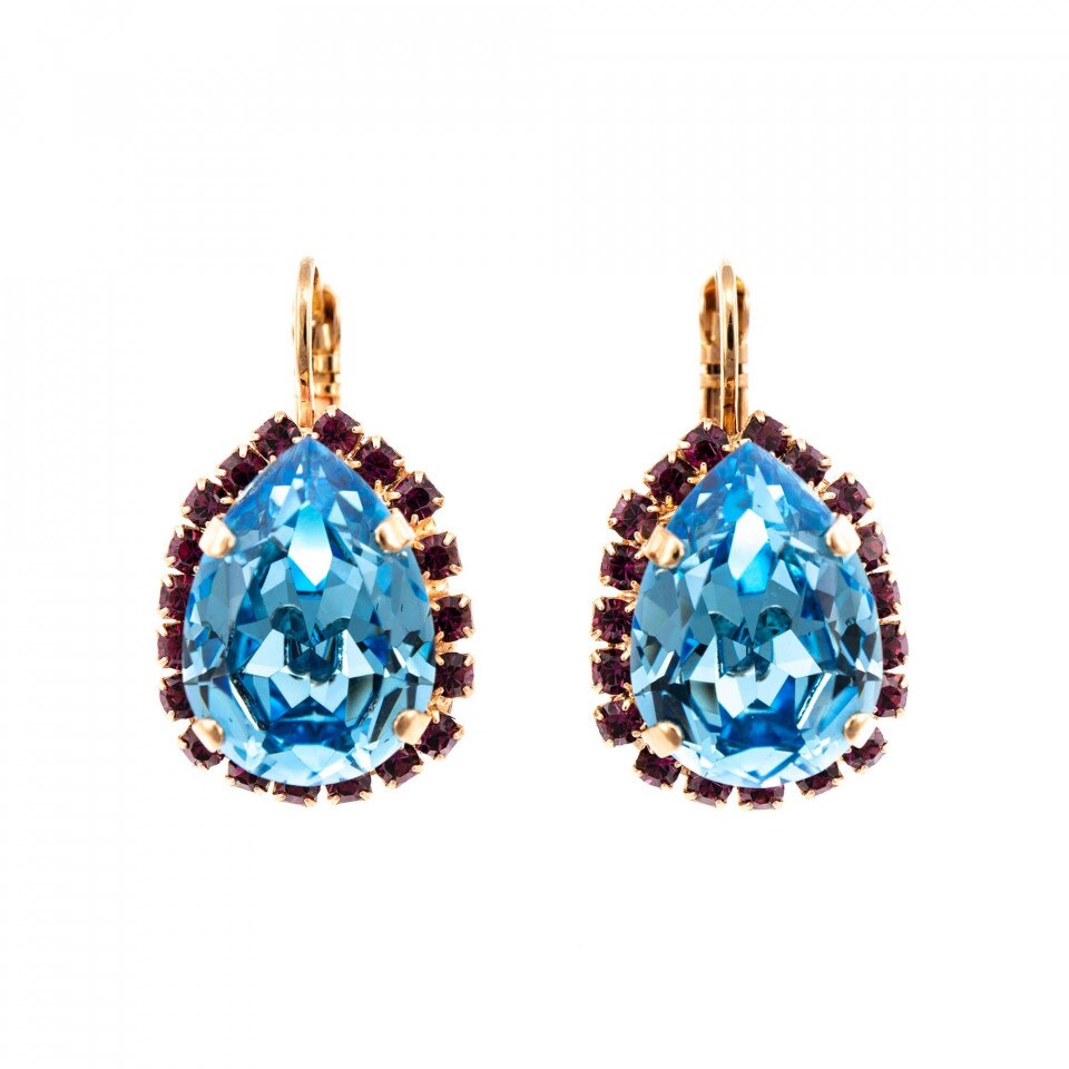 Cercei placati cu Aur roz de 24K, Cristale Swarovski, Cotton Candy - The Sweet Life by Roxannes - Mariana Jewellery, Multicolor 1098/3-144RG6