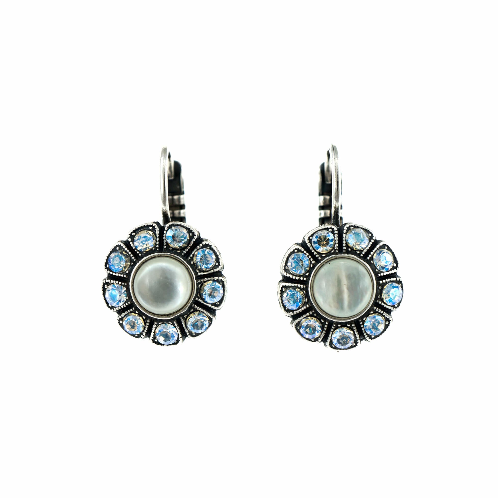 Cercei placati cu Argint 925, Cristale si Pietre semipretioase, Forever by Roxannes - Mariana Jewellery, Alb/Creme 1131-M5087SP6