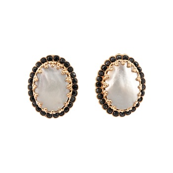 Cercei placati cu Aur roz de 24K, Cristale si Pietre semipretioase, St. Martin - Caribbean Life by Roxannes - Mariana Jewellery, Alb/Negru 1090-M87-3RG2 Cercei placati cu Aur roz de 24K, Cristale si Pietre semipretioase, St. Martin - Caribbean Life by Roxannes - Mariana Jewellery, Alb/Negru 1090-M87-3RG2