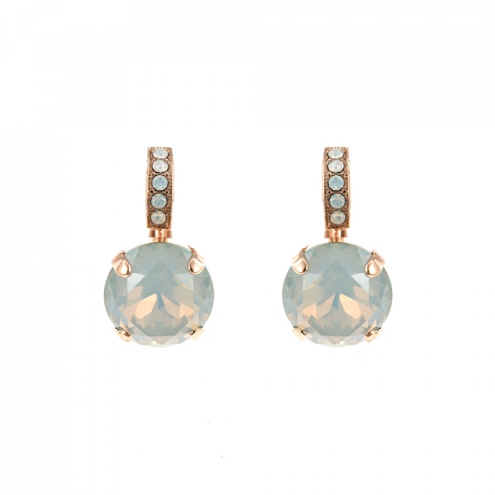 Cercei placati cu Aur roz de 24K, Cristale Swarovski, Lucky Birthstone - The Color of Your Life by Roxannes - Mariana Jewellery, Alb 1056-234234RG6