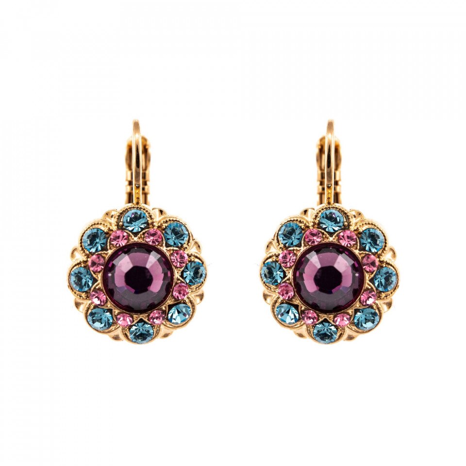Cercei placati cu Aur roz de 24K, Cristale Swarovski, Cotton Candy - The Sweet Life by Roxannes - Mariana Jewellery, Multicolor 1417-144RG6