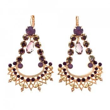 Cercei placati cu Aur roz de 24K, Cristale Swarovski, Bohemian Rhapsody by Roxannes - Mariana Jewellery, Mov 1422/1-1072RG6 Cercei placati cu Aur roz de 24K, Cristale Swarovski, Bohemian Rhapsody by Roxannes - Mariana Jewellery, Mov 1422/1-1072RG6