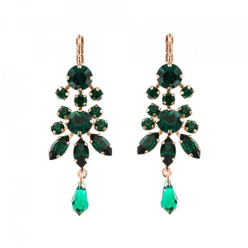 Cercei placati cu Aur roz de 24K, Cristale Swarovski, Emerald by Roxannes - Mariana Jewellery, Verde 1529-205205RG6 Cercei placati cu Aur roz de 24K, Cristale Swarovski, Emerald by Roxannes - Mariana Jewellery, Verde 1529-205205RG6