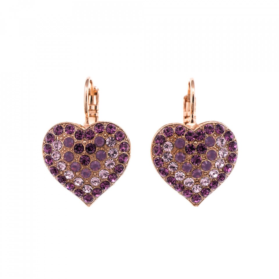 Cercei placati cu Aur roz de 24K, Cristale Swarovski, Elizabeth by Roxannes - Mariana Jewellery, Mov 1007-21223RG6