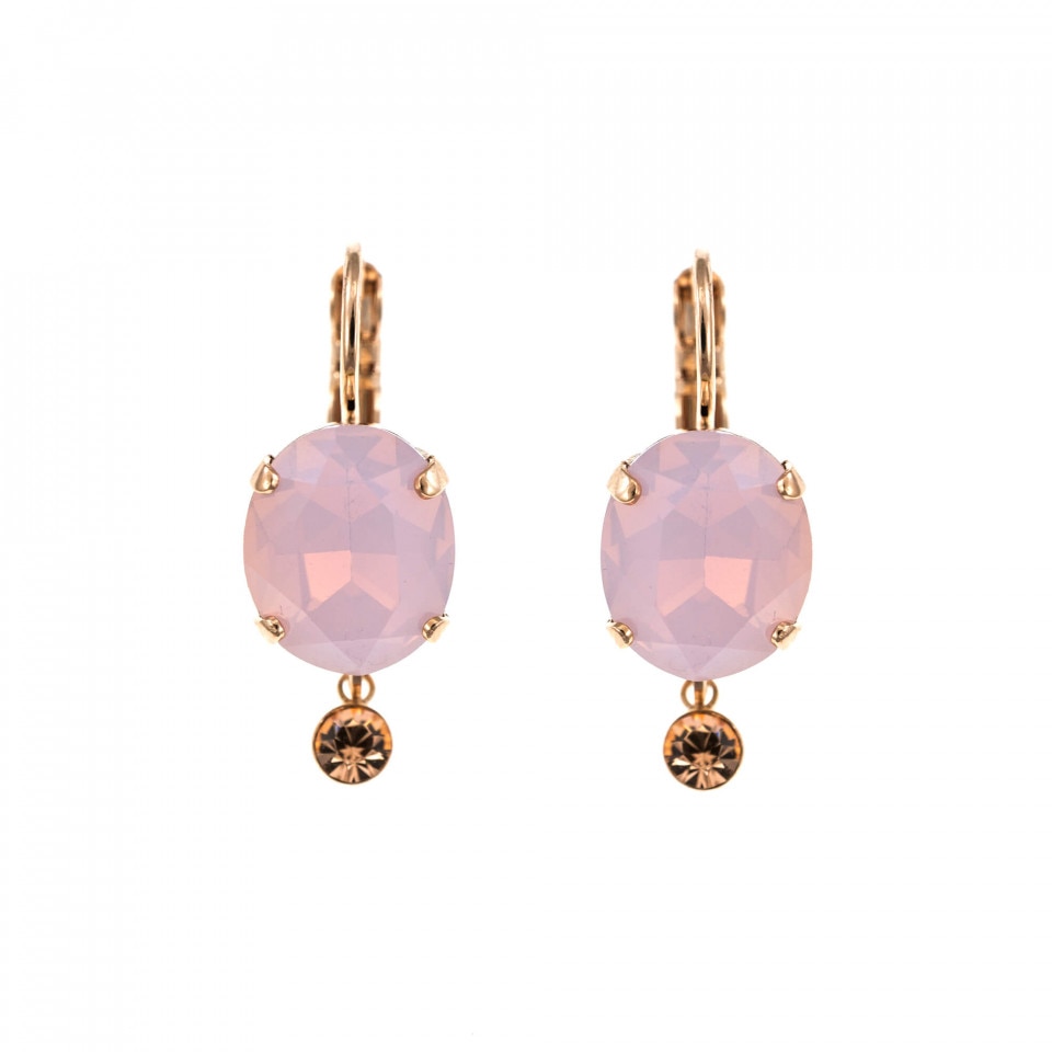 Cercei placati cu Aur roz de 24K, Cristale Swarovski, Tiara Day by Roxannes - Mariana Jewellery, Roz 1023/2-2333RG6