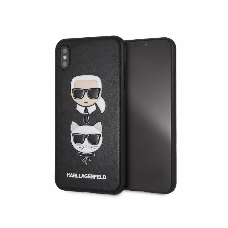 Husa Originala Premium Karl Lagerfeld iPhone Xs Max Negru Karl Si Choupette