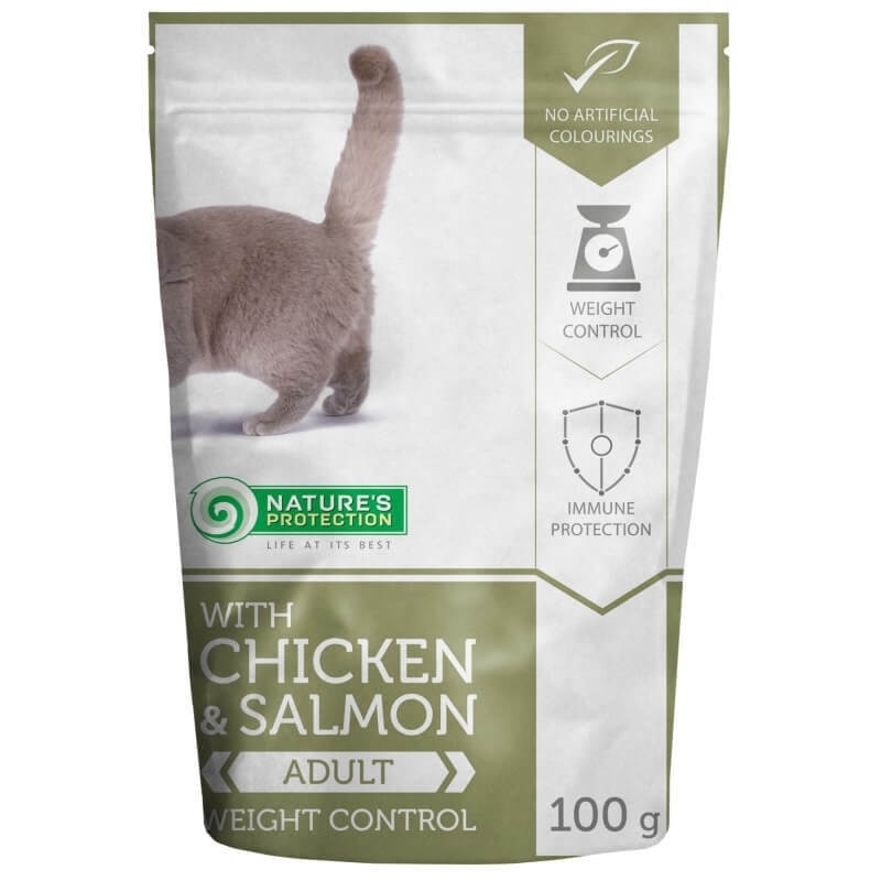 Hrana Umeda Natures Protection Cat Weight Control Pui si Somon, 100 g
