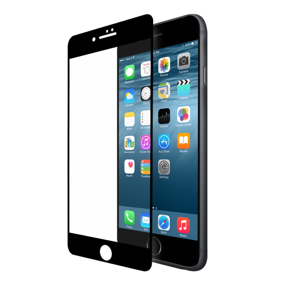 Folie de protectie 5D compatibila cu Apple iPhone SE 2 / 8 / 7, Negru