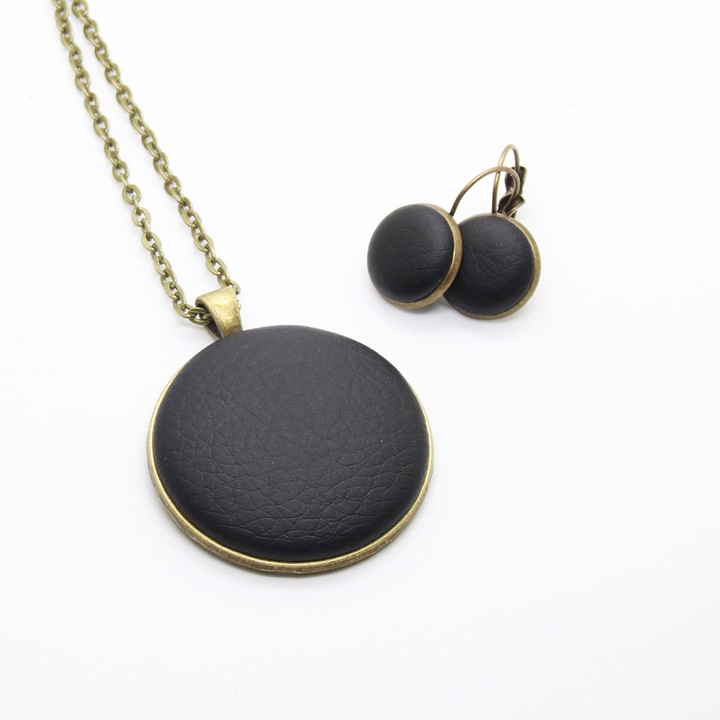 Set colier cu cercei POGA Black