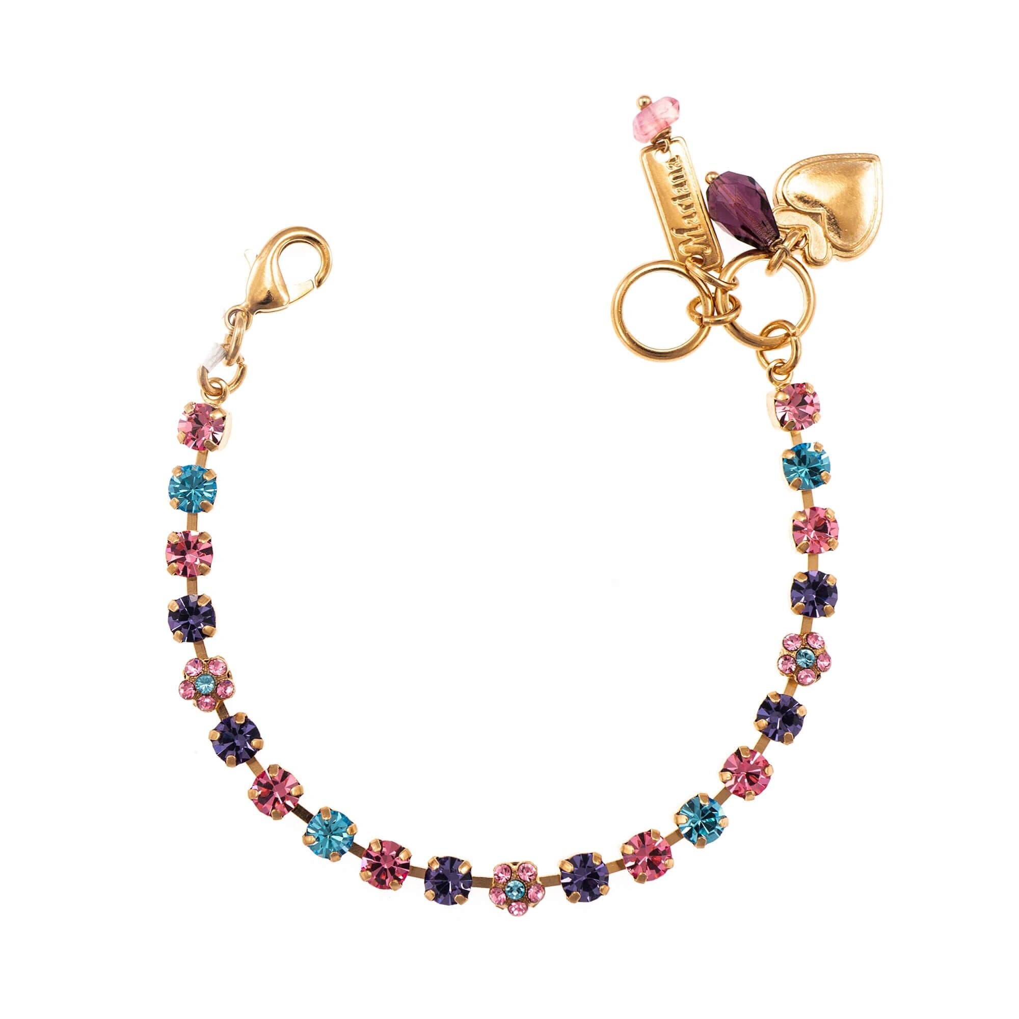 Bratara placata cu Aur roz de 24K, Cristale, Cotton Candy - The Sweet Life by Roxannes - Mariana Jewellery, Multicolor 4008-144RG