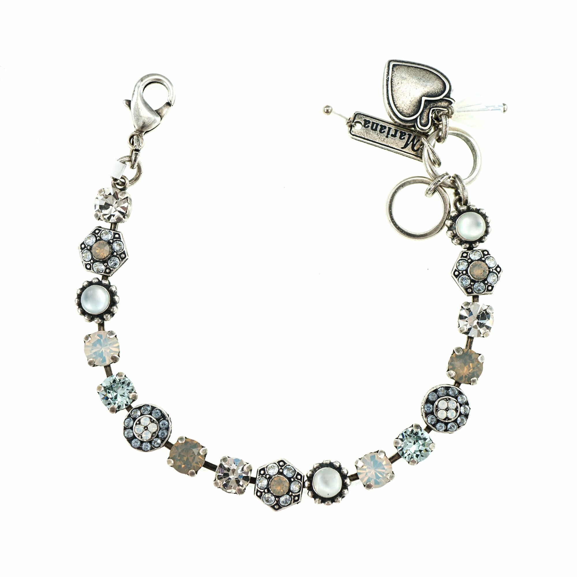 Bratara placata cu Argint 925, Cristale, Silk by Roxannes - Mariana Jewellery, Alb/Creme 4029-1049SP