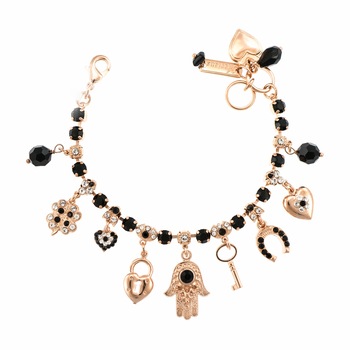 Bratara placata cu Aur 24K, Cristale, Check Mate by Roxannes - Mariana Jewellery, Negru/Cristal Transparent 4036/1-280-1RG Bratara placata cu Aur 24K, Cristale, Check Mate by Roxannes - Mariana Jewellery, Negru/Cristal Transparent 4036/1-280-1RG